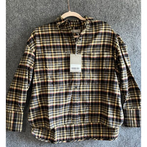 Everlane Women's XS Shirt Boxy Flannel Multi Plaid Button-Down NWT